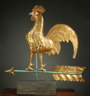 Antique Weather Vane from The Cawood Homestead Gilded Copper 26 x 24 