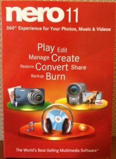 Nero 11 Multimedia Software Create Convert Burn Backup CD DVD 