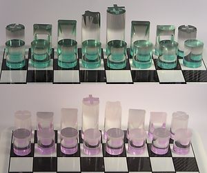 Modern Chess Set Ivan Lito Design Studio Unique Contemporary Acrylic 