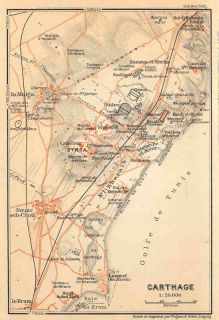 Africa: Tunisia. CARTHAGE. Old City Map Plan.1911