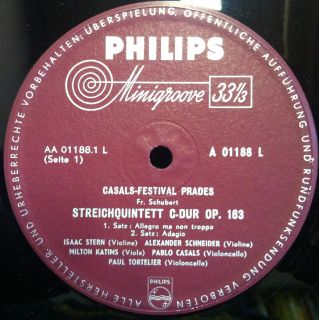 PABLO CASALS FESTIVAL PRADES schubert quintet LP VG+ A 01188 L Philips 