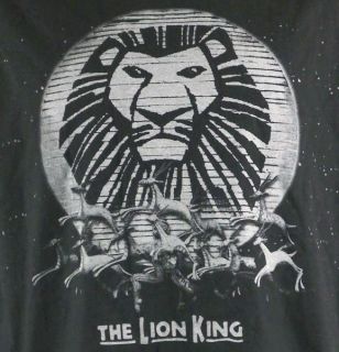The Lion King Disney Broadway Musical T Shirt Large Black & Grey with 
