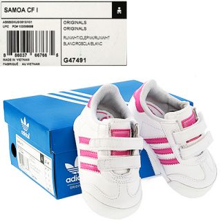 Adidas Samoa CF I TD Toddler Size 6 White Athletic Shoes Free Shipping 