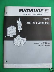 1973 Evinrude 115 Starflite Outboard Motor Part Catalog