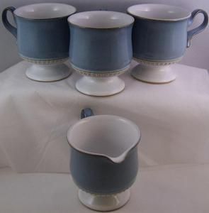 Denby Stoneware Castile Blue China Cups Creamer Jug