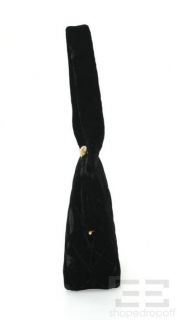 Chanel Black Quilted Velvet Small Frame Handbag
