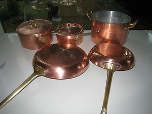 La Belle Cuisine FRANCE vintage CENTURIA copper cookware saucepans 