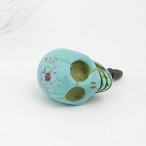   Phone dust proof plug Green Gem Skull Cover Cell Phones Accessory