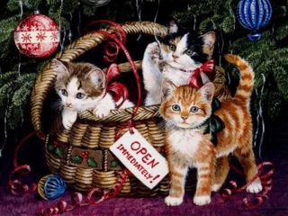 vintage cats christmas
