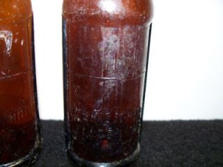 Lot of 2 Vintage Certo Amber Bottles 7 1 2 Tall Embossed