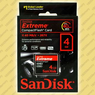 Genuine SanDisk 4GB Extreme Compact Flash CF Card 267X 40MB s UDMA5 4G 
