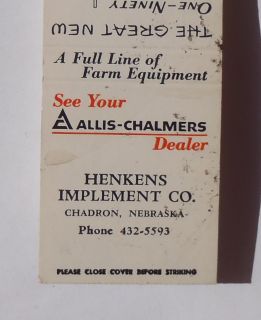   One Ninety Allis Chalmers Tractor Henkens Implement Chadron NE