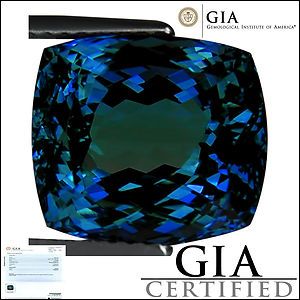 GIA Certified 9 29 Ct AAAA Natural DBlock Tanzanite Cushion Cut 
