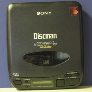 Sony Discman D 33 Portable Walkman CD Player with Box and Power 