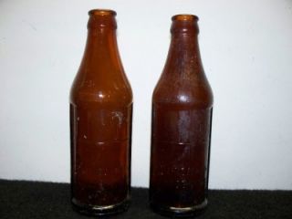 Lot of 2 Vintage Certo Amber Bottles 7 1 2 Tall Embossed