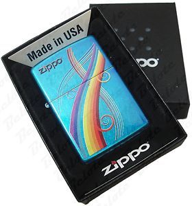 Zippo Rainbow Cerulean Lighter Model 24806 NEW