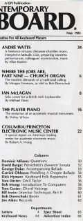  Magazine 1981 Andre Watts Cecil Taylor, Korg CX 3 ES 50, Rhodes EK 10