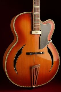  German Jazz Guitar Circa 1948 Carved Solid European Cello Wood