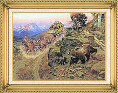 Huge Charles Russell Bruin not Bunny Repro Canvas Art