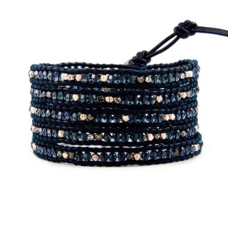 Chan Luu Leather Montana Crystal Wrap Bracelet