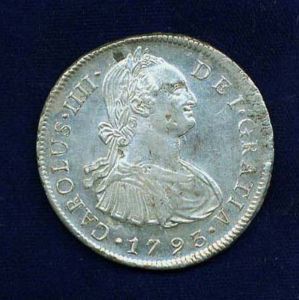 Peru Spanish Colonial Charles IV 1793 IJ 8 Reales Coin