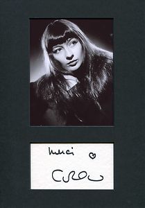 Juliette Greco Chanson Autograph Signed Album Page
