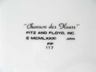 Fitz Floyd Chanson Des Fleurs Set of 4 Salad Plates