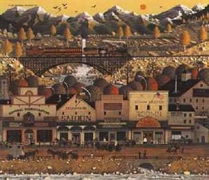 Charles Wysocki SLEEPY TOWN WEST 14 1500 S N Signed Print Lithograph 