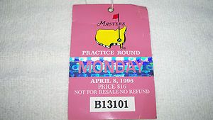 1996 MASTERS GOLF TOURNAMENT PRACTICE ROUND TICKET OR BADGE