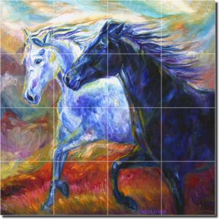 Williams Equine Horses Art Kitchen Ceramic Tile Mural
