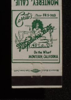 1950s Matchbook Cerritos Fishermans Wharf Monterey CA California