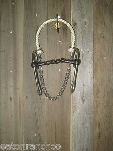 Horse Stainless Steel Bit Rope Nose Hackamore Horse Sweet Iron Chain 