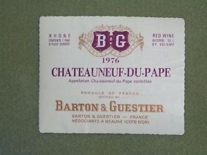 Chateauneuf Du Pape French Wine Label 1976