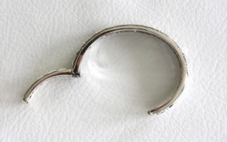 Charles Krypell Sterling Brown Diamond Deco Design Cuff Bracelet