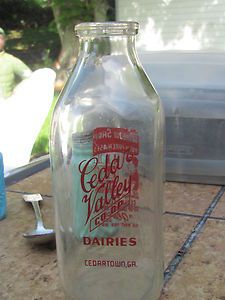 Cedar Valley Coop Dairies Cedartown GA Square Milk Bottle