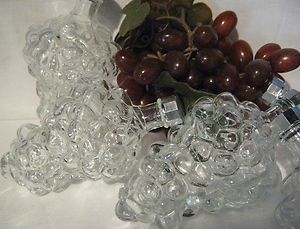 Vintage Clear Glass Grape Bunch Shaped Bottles With Lid for Wine or 