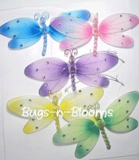   CRYSTAL girls room 7 DRAGONFLY MOBILE ceiling nursery decorations