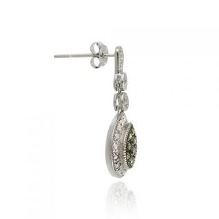 925 Silver 1 5ct Champagne Diamond Teardrop Earrings