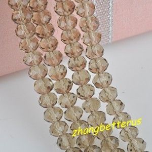 60 Pcs Champagne Glass Crystal Spacer loose beads charms jewelry 