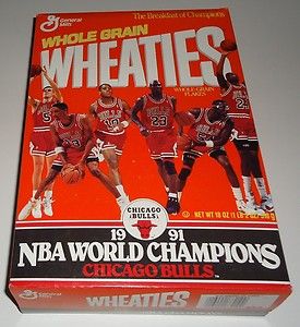 1991 Chicago Bulls NBA World Champions Wheaties Box B
