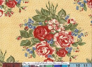 Moda Charlevoix Fabric Reproduction 1910 1935 Roses Yellow Quilts of 
