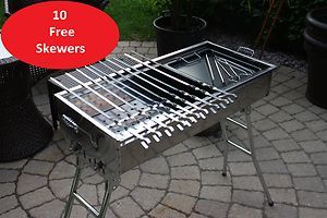 Stainless Steel Charcoal Grill Kebab BBQ Portable Mangal