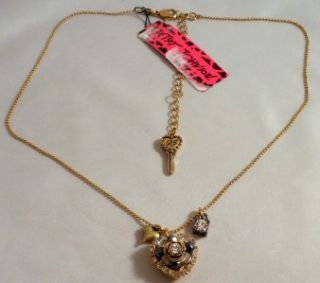 betsey johnson jewelry small heart charm necklace nwt