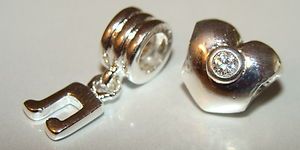 AUTHENTIC PANDORA Charms MUSIC NOTE & SILVER HEART CZ Ale 925 Sterling 