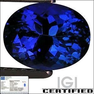 IGI Certified 2 02 Ct AAA Natural DBlock Tanzanite Oval Deep Blue 