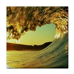 Surfing Wave Scenic Nature Lover Ceramic Tile