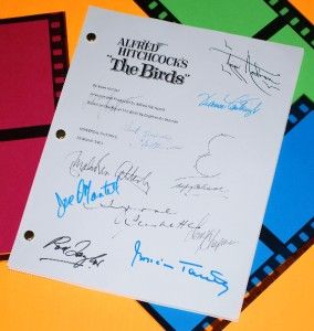 The Birds Signed Script rpt Alfred Hitchcock Tippi Hedren Rod Taylor 