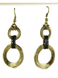 Karine Sultan 24K Gold Plated Circle Chain Earrings