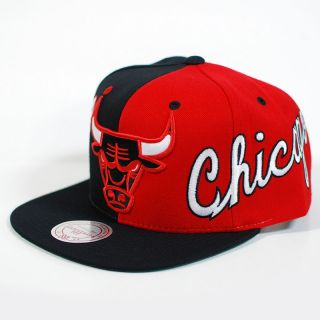 Chicago Bulls NK27 Mitchell Ness Split Snapback Hat