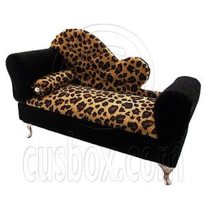 Cheetah Chaise Longue Sofa Chair Bed Jewelry Box 1 6 Barbie Dollhouse 